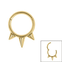Titanium Tribal Spike Hinged Clicker Ring