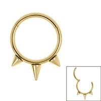 Titanium Tribal Spike Hinged Clicker Ring