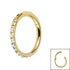 Gold Titanium 1.2mm Pave Set Jewelled Edge Hinged Clicker Ring