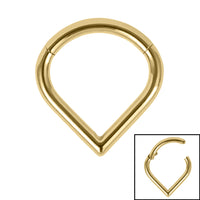 Titanium Plain Teardrop Hinged Clicker Ring