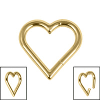 Titanium Heart Hinged Clicker Ring