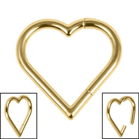 Titanium Heart Hinged Clicker Ring