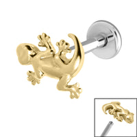 Titanium Internally Threaded Labrets 1.2mm - Steel Gecko