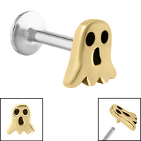 Titanium Internally Threaded Labrets 1.2mm - Steel Ghost