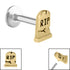 Titanium Internally Threaded Labrets 1.2mm - Steel RIP Headstone