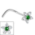 Steel Claw Set 5 Petal Jewelled Flower Nose Stud