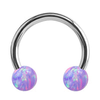 Steel Circular Barbell (CBB) (Horseshoes) with Synthetic Opal Balls 1.2mm