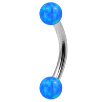 Steel Micro Curved Barbell with Synthetic Opal Balls 1.2mm