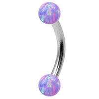 Steel Micro Curved Barbell with Synthetic Opal Balls 1.2mm