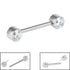 Titanium Threadless Double Jewelled Nipple Bar - Front Facing Jewelled Disks