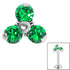 Titanium Claw Set CZ Jewelled Trinity for Internal Thread shafts in 1.2mm