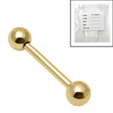 Sterile Gold Plated Titanium (PVD) Barbell 1.6mm