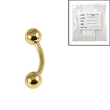 Sterile Gold Plated Titanium (PVD) Micro Curved Bar 1.2mm