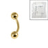 Sterile Gold Plated Titanium (PVD) Micro Curved Bar 1.2mm