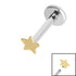 Titanium Internally Threaded Labrets 1.2mm - Steel Star