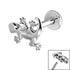 Titanium Internally Threaded Labrets 1.2mm - Steel Gecko