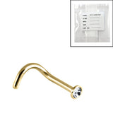 Sterile Gold Plated Titanium (PVD)Titanium Jewelled Nose Studs