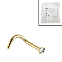 Sterile Gold Plated Titanium (PVD)Titanium Jewelled Nose Studs