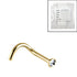 Sterile Gold Plated Titanium (PVD)Titanium Jewelled Nose Studs