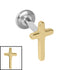 Titanium Internally Threaded Labrets 1.2mm - Steel Cross