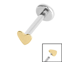 Titanium Internally Threaded Labrets 1.2mm - Steel Heart