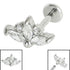 Titanium Internally Threaded Labrets 1.2mm - Steel Claw Set 3 Jewelled Marquise Sunset