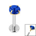 Titanium Internally Threaded Labrets 1.2mm - Gold Titanium Claw Set Round CZ Jewel