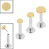 Titanium Threadless Labrets - Gold Plated Titanium (Bend-fit) Disk