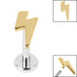 Titanium Internally Threaded Labrets 1.2mm - Titanium Lightning Bolt