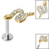 Titanium Internally Threaded Labrets 1.2mm - Steel Claw Set Jewelled Snake