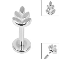 Titanium Internally Threaded Labrets 1.2mm - Steel Fern
