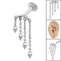 Titanium Internally Threaded Labrets 1.2mm - Steel 4 Cone Cascade Chain