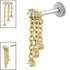 Titanium Internally Threaded Labrets 1.2mm - Steel 6 Jewel Cascade Chain