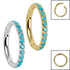 Titanium Turquoise Edge Hinged Clicker Ring