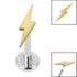 Titanium Internally Threaded Labrets 1.2mm - Steel Lightning Bolt