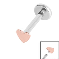 Titanium Internally Threaded Labrets 1.2mm - Steel Heart
