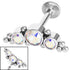 Titanium Internally Threaded Labrets 1.2mm - Infinity Titanium Bezel Set Jewelled Tribal Asia Crescent