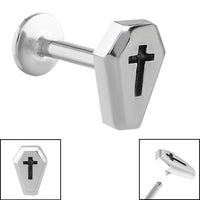 Titanium Internally Threaded Labrets 1.2mm - Steel Coffin