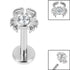 Titanium Internally Threaded Labrets 1.2mm - Steel Jewelled Crab