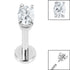 Titanium Internally Threaded Labrets 1.2mm - Steel Claw Set Jewelled Oval
