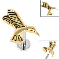 Titanium Internally Threaded Labrets 1.2mm - Steel Hummingbird