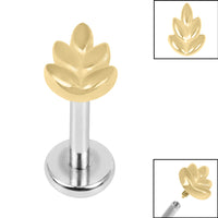 Titanium Internally Threaded Labrets 1.2mm - Steel Fern
