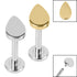 Titanium Internally Threaded Labrets 1.2mm - Titanium Teardrop