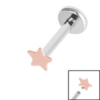 Titanium Internally Threaded Labrets 1.2mm - Steel Star