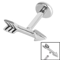 Titanium Internally Threaded Labrets 1.2mm - Steel Arrow