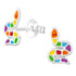 Sterling Silver Rainbow Snake Ear Stud Earrings