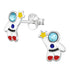 Sterling Silver Spaceman Ear Stud Earrings