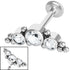 Titanium Internally Threaded Labrets 1.2mm - Infinity Titanium Bezel Set Jewelled Tribal Asia Crescent
