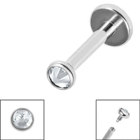 Titanium Internally Threaded Labrets 1.2mm - Titanium Jewelled Disk