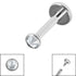 Titanium Internally Threaded Labrets 1.2mm - Titanium Jewelled Disk